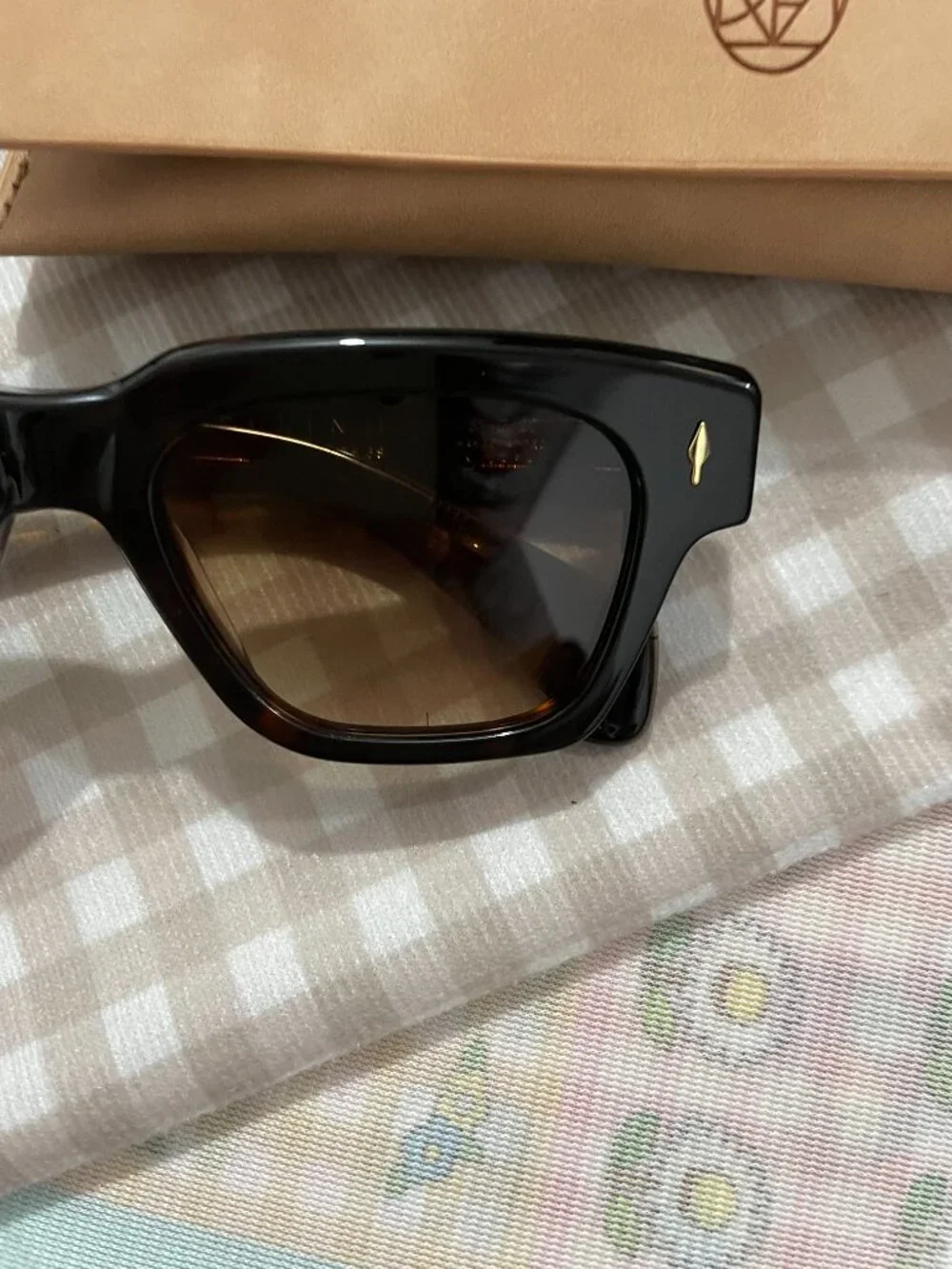 Jacques Marie Mage Tortoiseshell Square-Frame Sunglasses